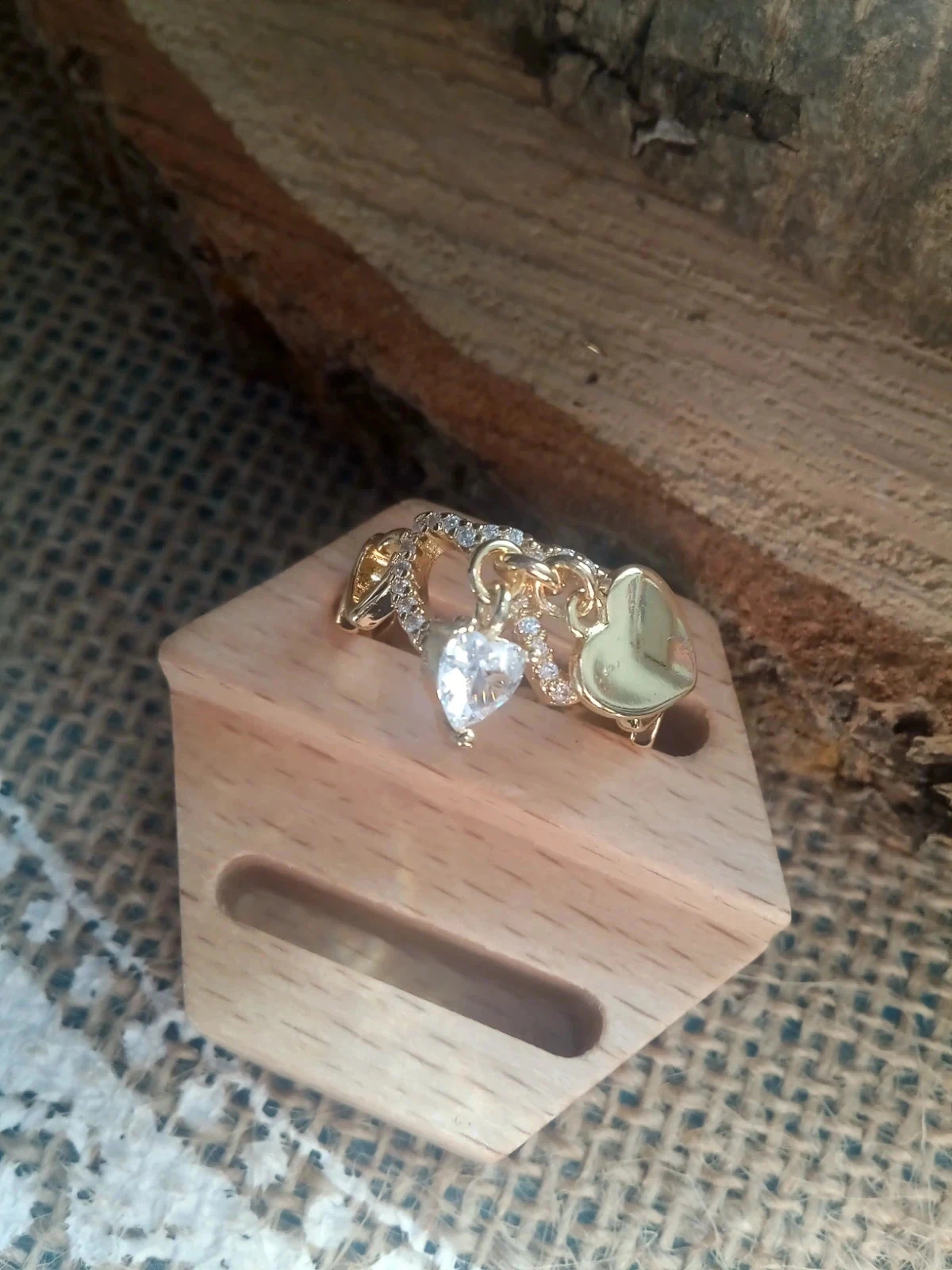 Bague pendentif coeur acier inoxydable – photo 3